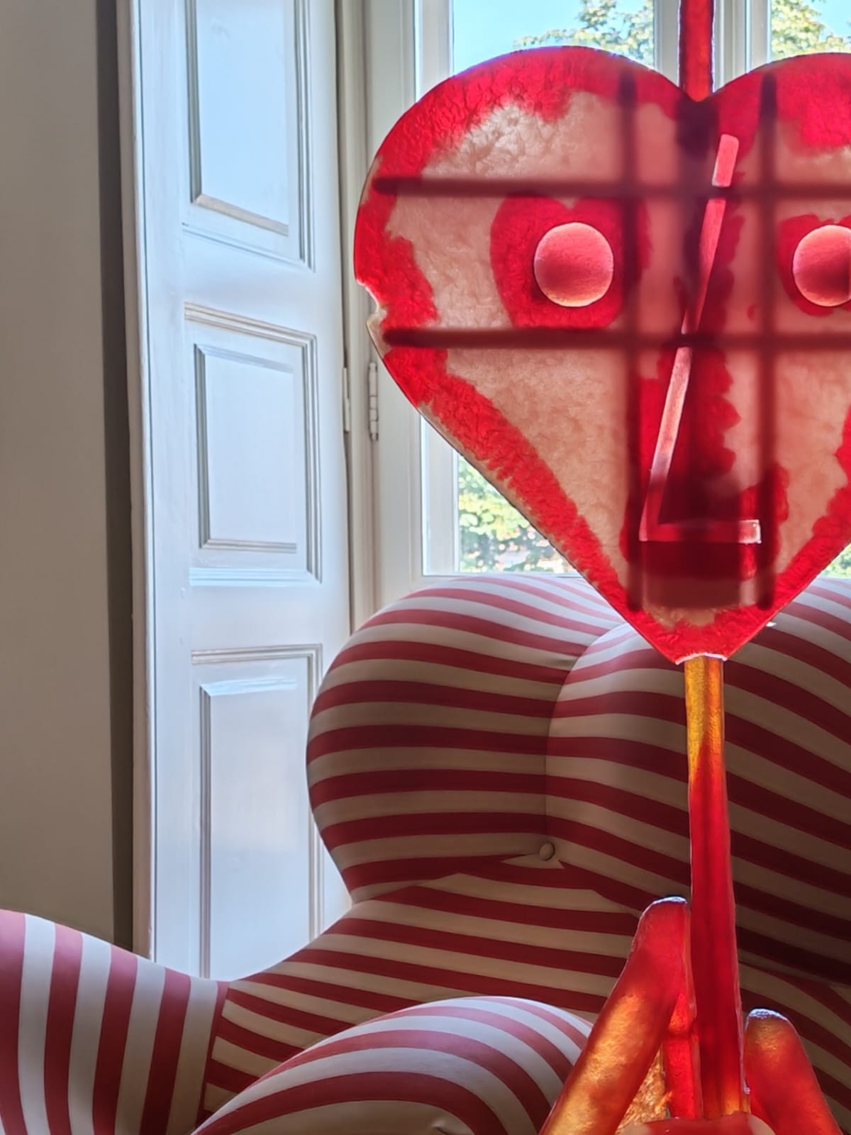 Heart-shaped resin lollipop, backlit
